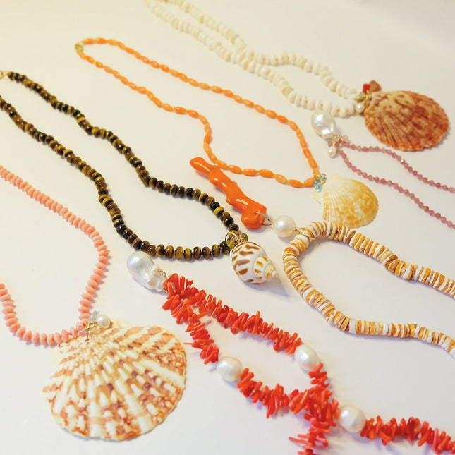 Mother of Pearl Shell Charm Necklace