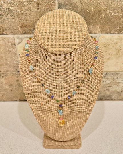 Lariat Necklace with Gemstones