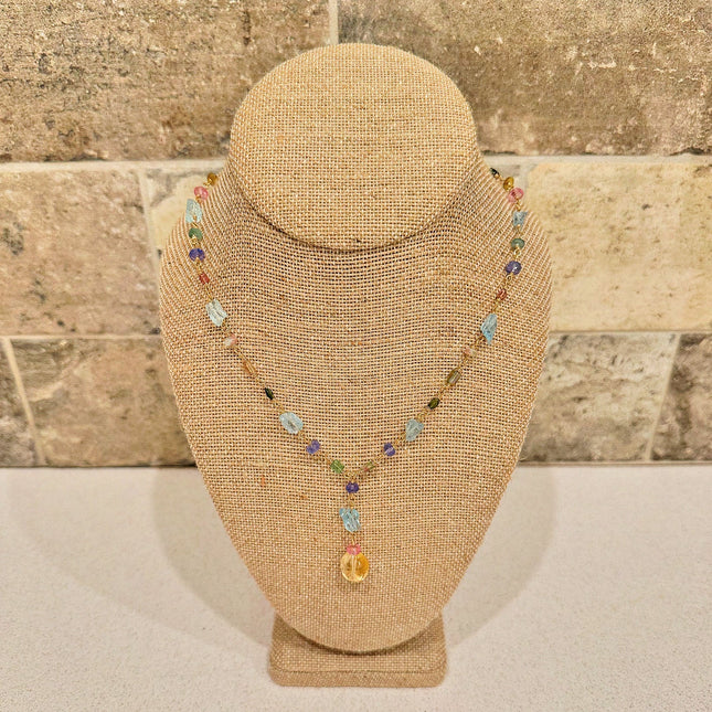 Lariat Necklace with Gemstones