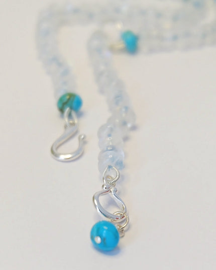 Rainbow Moonstone & Turquoise Necklace