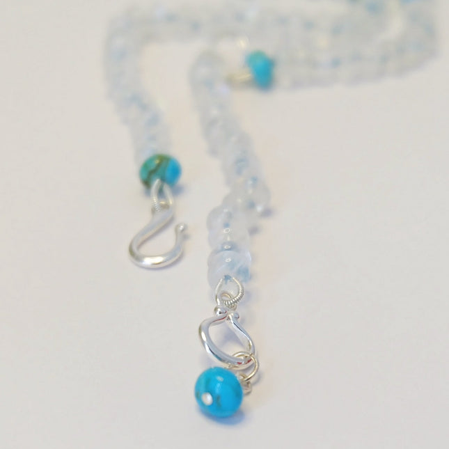 Rainbow Moonstone & Turquoise Necklace