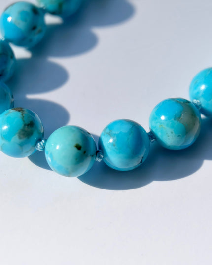Sterling Silver Paperclip Necklace with Turquoise