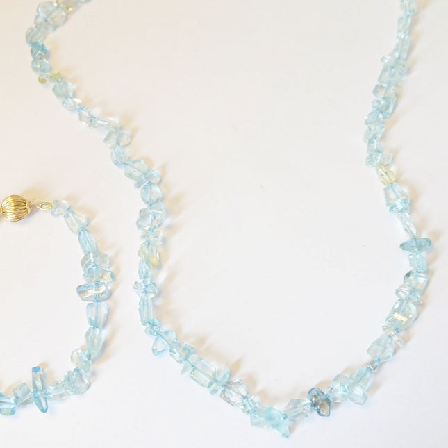 Aquamarine Tennis Bracelet 14K Gold