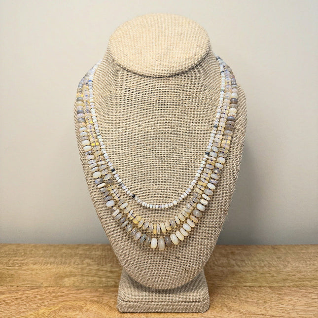Australian Opal Bead Necklace 14K Gold