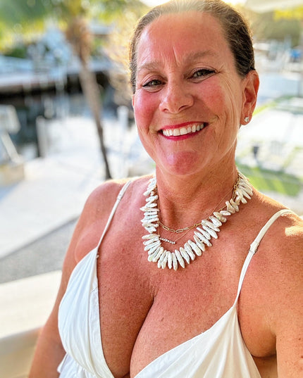 Biwa Pearl Necklace 14K Gold