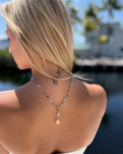 Lariat Necklace with Gemstones