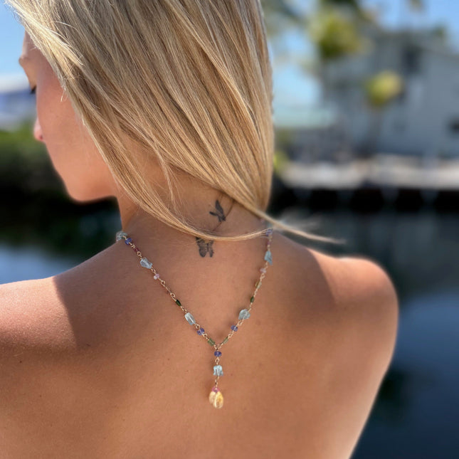 Lariat Necklace with Gemstones