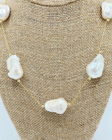 Gold Chain Pearl Necklace