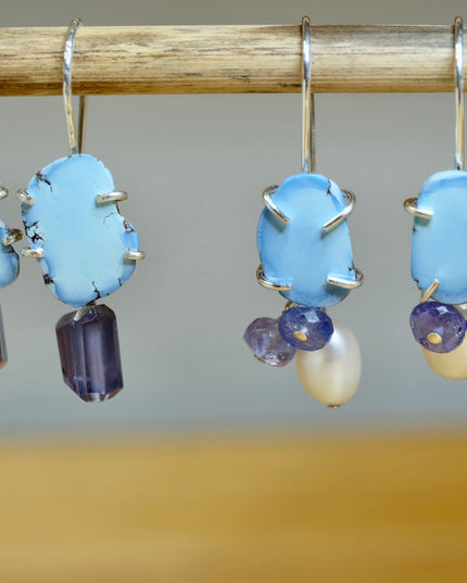 Iolite Golden Hills Turquoise Dangle Earrings