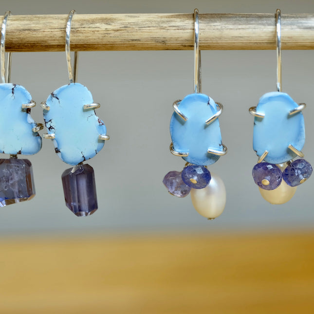 Iolite Golden Hills Turquoise Dangle Earrings