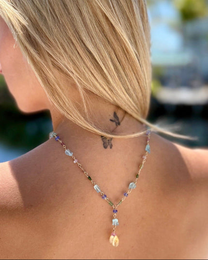 Lariat Necklace with Gemstones
