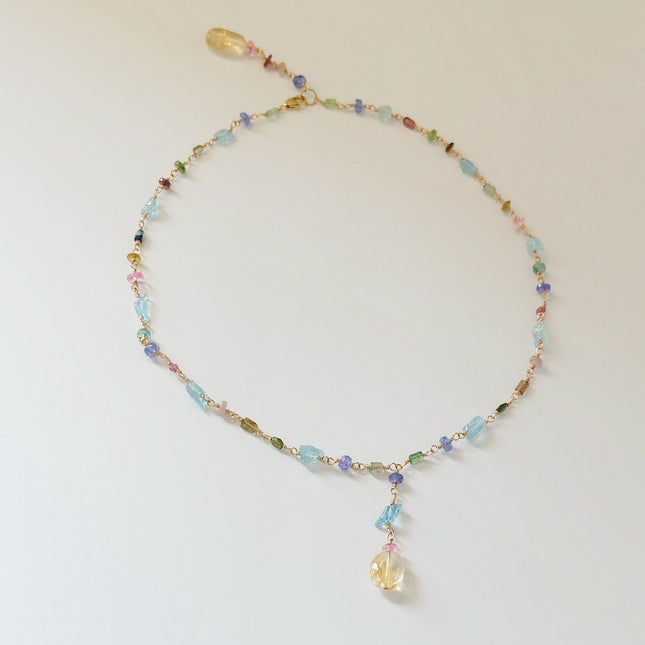 Lariat Necklace with Gemstones
