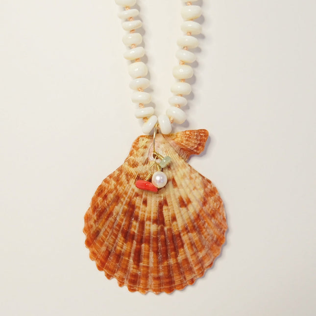Mother of Pearl Shell Charm Necklace