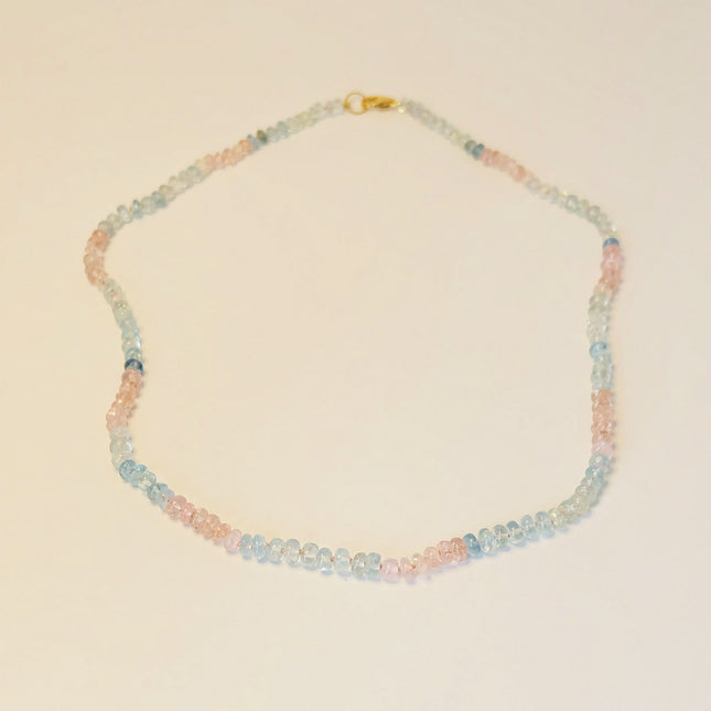 Aquamarine Rose Quartz Candy Necklace