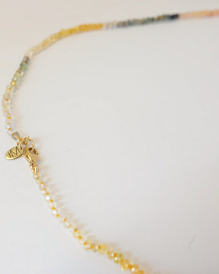 Sapphire Beaded Candy Necklace 14K Gold