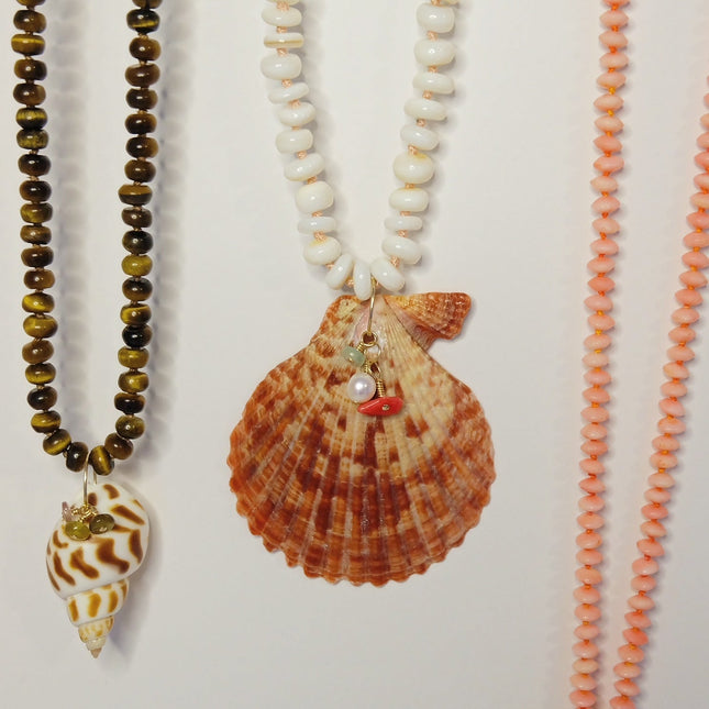 Mother of Pearl Shell Charm Necklace