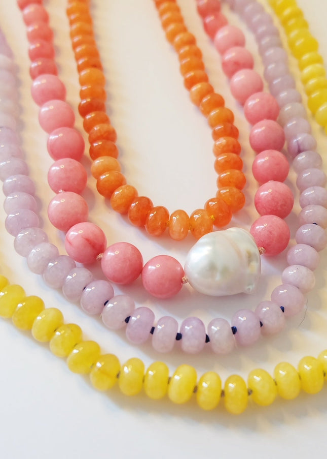 Yellow Beaded Candy Necklace